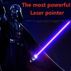 Самый мощный синий лазерный фонарик, перезаряжаемый от USB лазер высокой мощности, военный лазер 450 нм, лазер с регулируемой фокусировкой