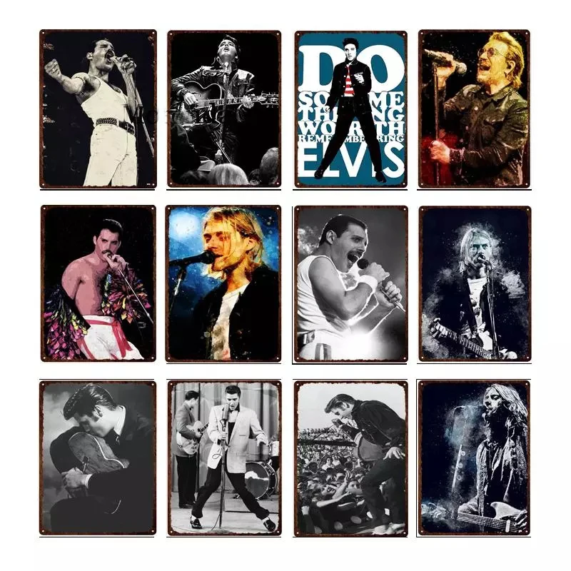 

Pop Rock Singer Metal Tin Sign Plaque Vintage Movie Star Plate Poster Retro for Living Room Bar Club Home Cafe Decor