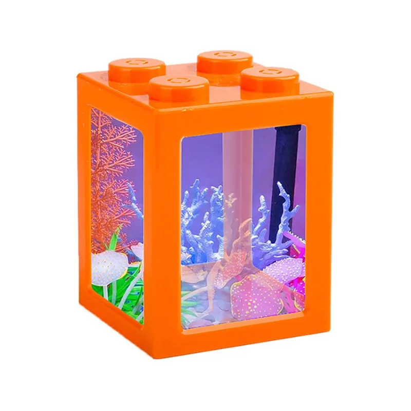 Mini Multicolor Stackable Building Blocks Ecological Creative Aquarium Fish Spider Tank Small Reptile Pet Box Home Decoration | Дом и сад