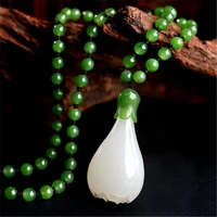 100 natural authentic hetian jade sapphire pendant white jade lotus orchid pendant necklaces pendants women jade jewelry