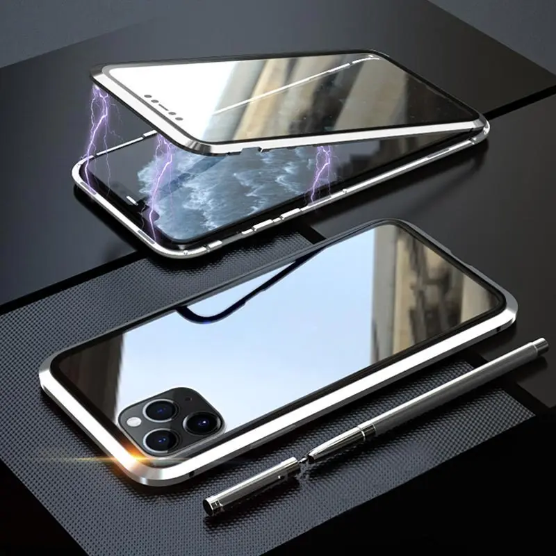 Suntaiho магнитный металлический чехол для iPhone 11 Pro Max XR XS MAX X закаленное стекло с магнитом чехол для iPhone 11 Pro XS чехол для Max XR