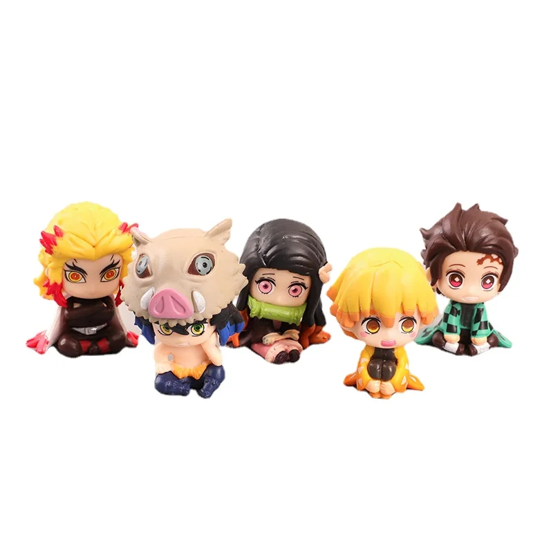 

4cm Demon Slayer Anime Figures Model Q Version Cute Cartoon Doll Tanjirou Nezuko Zenitsu Action Figure Toys for Boys Gift