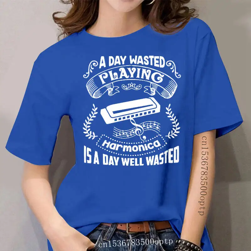 

women t shirt A Day Wasted Playing Harmonica Shirt Women t shirt