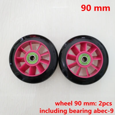 wheel 90mm 2pcs Колеса скутера 100*24 мм 110*24 мм 2 шт./лот подшипники ABEC-9 - Цвет: wheel 90mm 2pcs