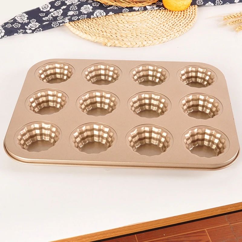 

justdolife Flower Donut Pan 12-cavity Creative Doughnut Baking Mold Kitchen Bagel Mold Muffin Cupcake Baking Pans