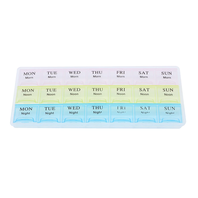 

Portable 7 Days 21 Slots Weekly Pill Medicine Box Storage Organizer Container Case