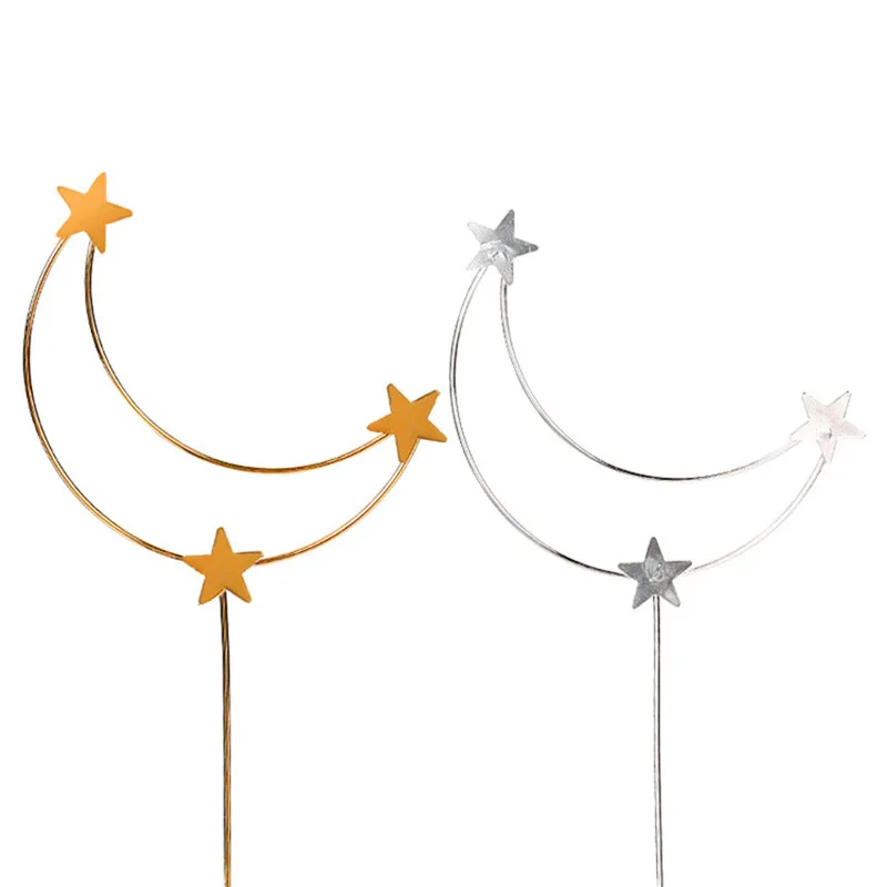 Красивое украшение для торта в виде луны и звезд 2 шт. |