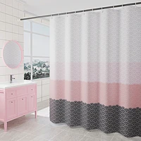 nordic shower curtain geometric color block bath curtains bathroom for bathtub bathing cover extra large wide 12pcs hooks