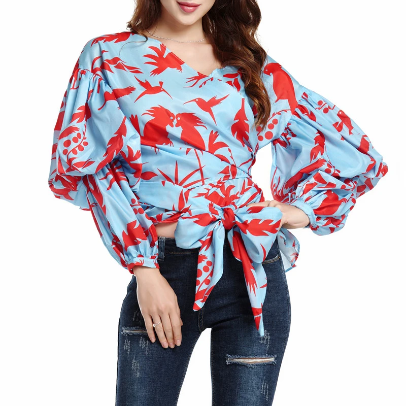 Женская Асимметричная рубашка TWOTWINSTYLE осенняя блузка с бантом v-образным вырезом