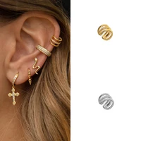 isueva unique gold filled cubic zircon punk clip cz ear cuff earrings for women fashion jewelry free shipping