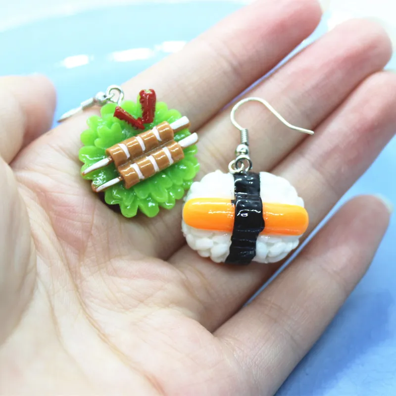 Забавные серьги для гурманов шоколада блинчиков шампуров чая яйца сосисок