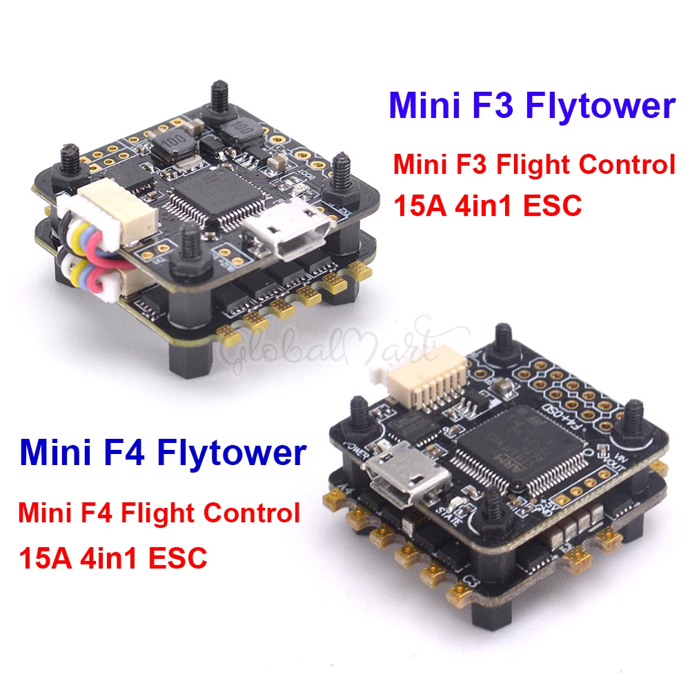 Мини F3 / F4 Flytower управление полетом встроенное OSD 5V 1A BEC 15A 4 в 1 ESC поддержка Dshot для FPV