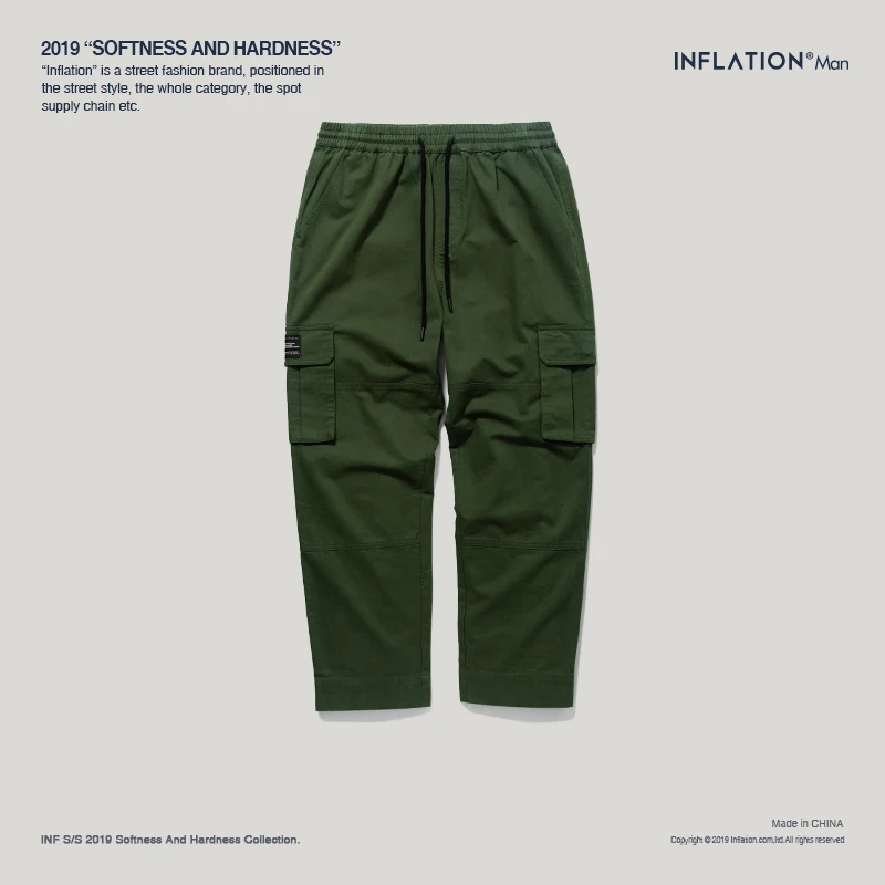 Army green Инфляция брюки мужские мужская одежда Новые повседневные штаны уличная Мужская брендовая одежда эластичные мужские брюки мужские штаны для бега леггинсы узкие брюки 8869 W - Цвет: Army green