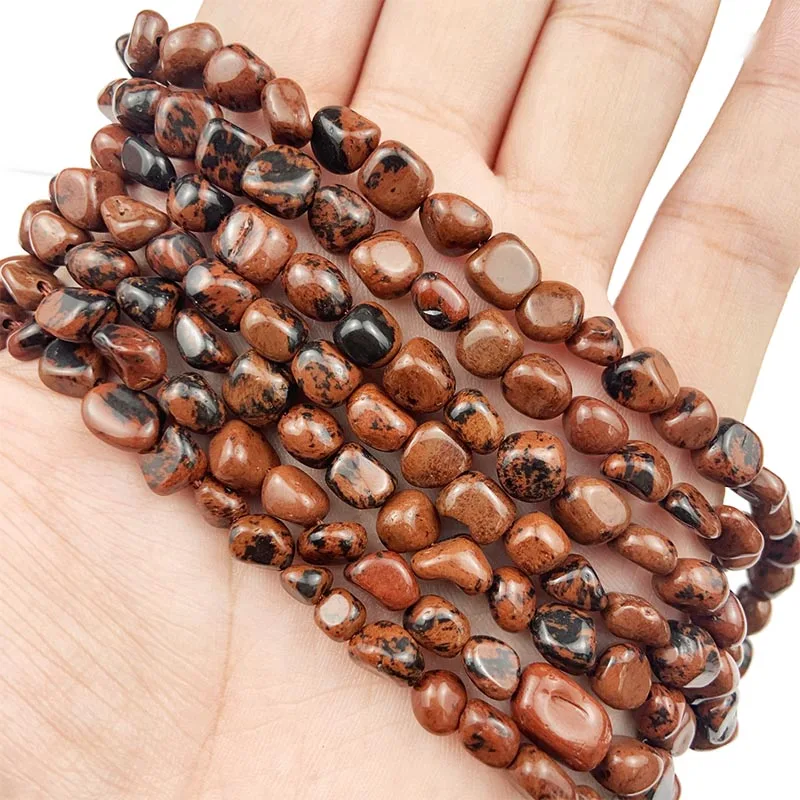 

Irregular Mahogany obsidian Gravel Natural Stone 4~7mm Loose spacers beads DIY Jewelry making Wholesale bracelets accessories