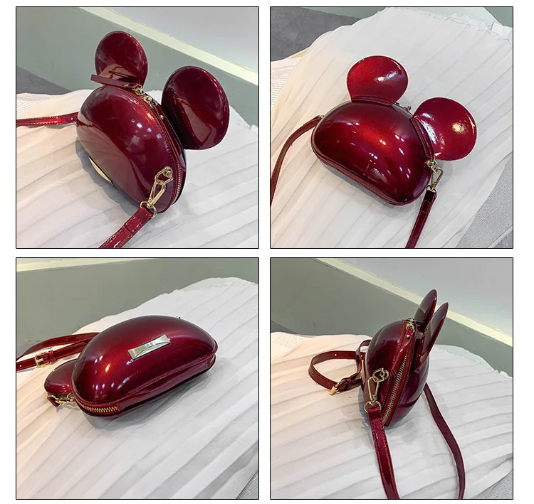 Disney принцессы 2019 Минни женская сумка из ПУ плечевой ремень Диагональная Сумка