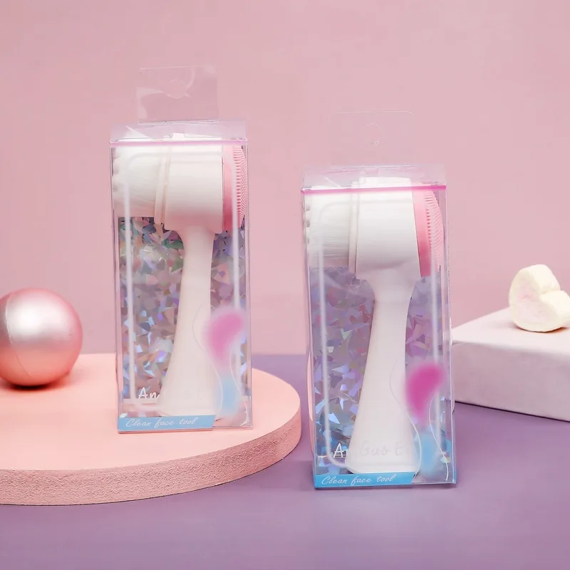 

3D Face Cleaning Massage Face Wash Product Skin Care Tool Hot Double Side Silicone Face Cleansing Brush Size Portable