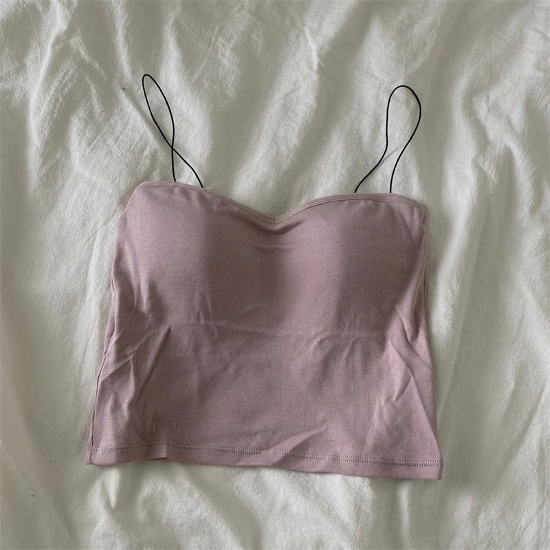 

Spring and Summer Strap Vest Women's Inner Wear 2021new Outer Wear with Chest Pad Tube Top Underwear Back Shaping Base Top
