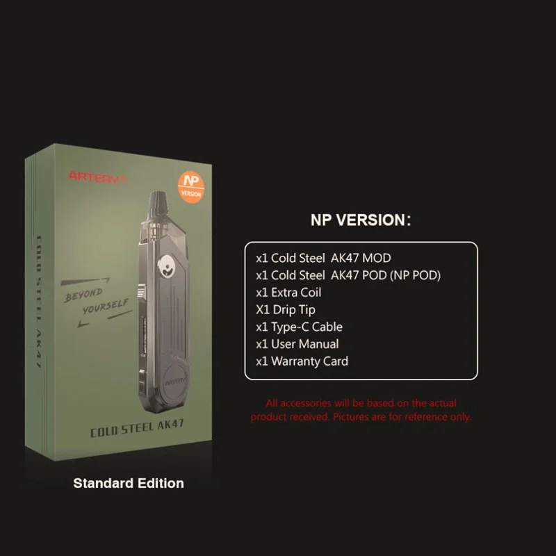 Оригинальная артерия холодная сталь AK47 Pod Kit 50 Вт/1500 мАч встроенный аккумулятор и