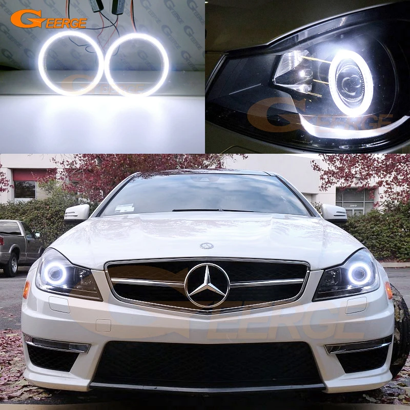 For MERCEDES BENZ C Class C204 S204 W204 facelift 2011 2012 2013 2014 Ultra bright COB led angel eyes halo rings Day Light | Автомобили и