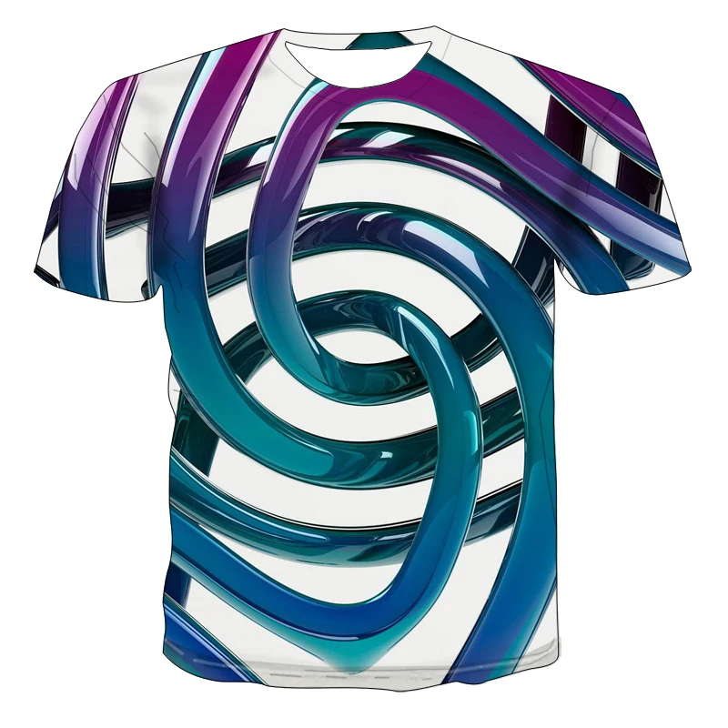 

3D Summer T- shirt 3D Swirl Fashion Men and Women 3D T- shirt Short Sleeve Hip Hop Harajuku Cute T- shirt Funny T-shirt