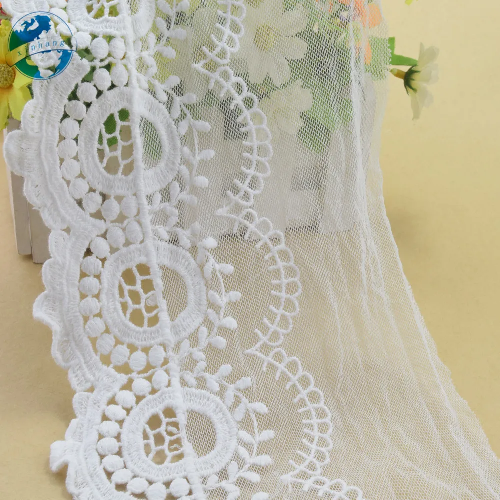 16 5 см широкая волна отбеленный хлопок вышивка Жанна д 'Арк французское кружево