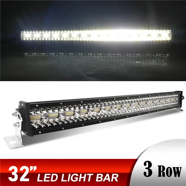 32 inch 585W CO светильник 3 ряда внедорожный светодиодный светильник бар 12V 24V 3" 585 Вт прожектор светодиодный рабочий светильник для вождения Лодка Джип Авто 4WD ковшом размером 4х4 адвокатского сословия СИД - Цвет: 32 inch 585W