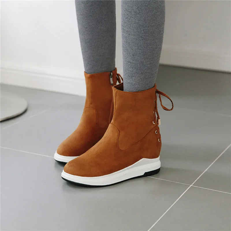 Ботинки YMECHIC повседневные на платформе красные черные желтые с перекрестной