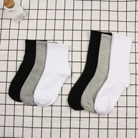 black and white solid color unisex cotton socks women jaoanese harajuku woman socks for spring 2 length casual calcetines 1801