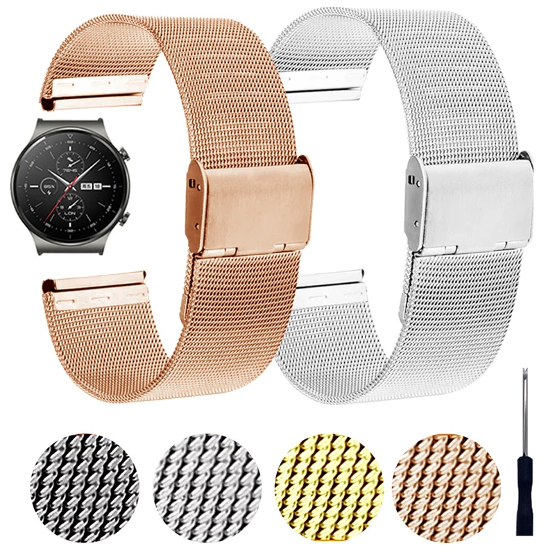 

Milanese Stainless Steel Strap For HUAWEI WATCH GT 2 Pro gt2pro Band Bracelet For HONOR GS Magic ES 20mm 22mm Wrist Watchbands