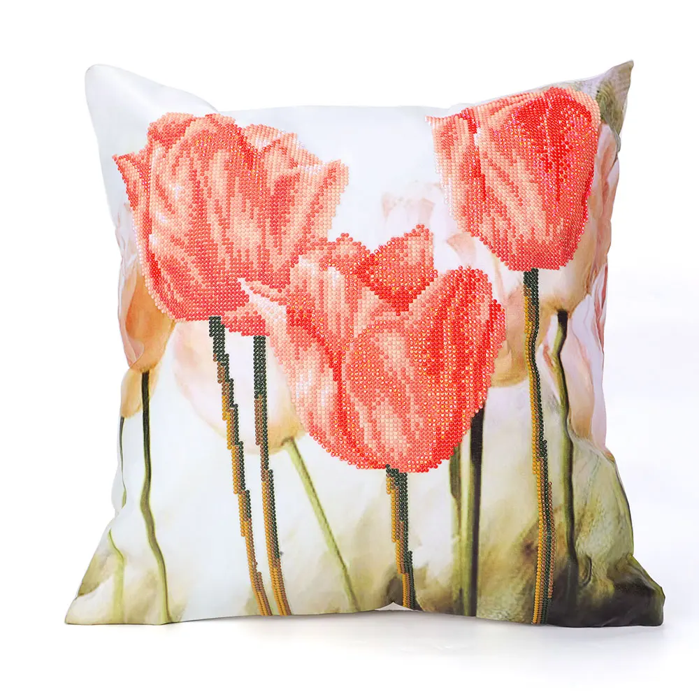 

5D Diamond Painting Cushion Cover Replacement Throwing Pillow Case Tulip Partial Round Drill Kits Mosaic Cross Stitch Handmad