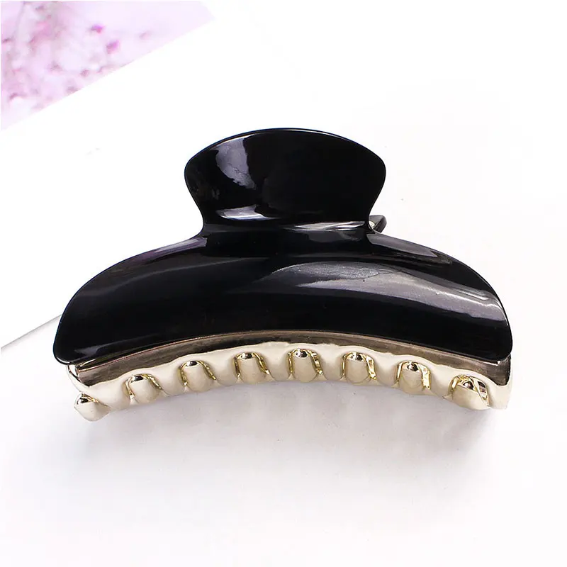 Большой коготь волос Блестящий акриловый зажим для заколка со стразами