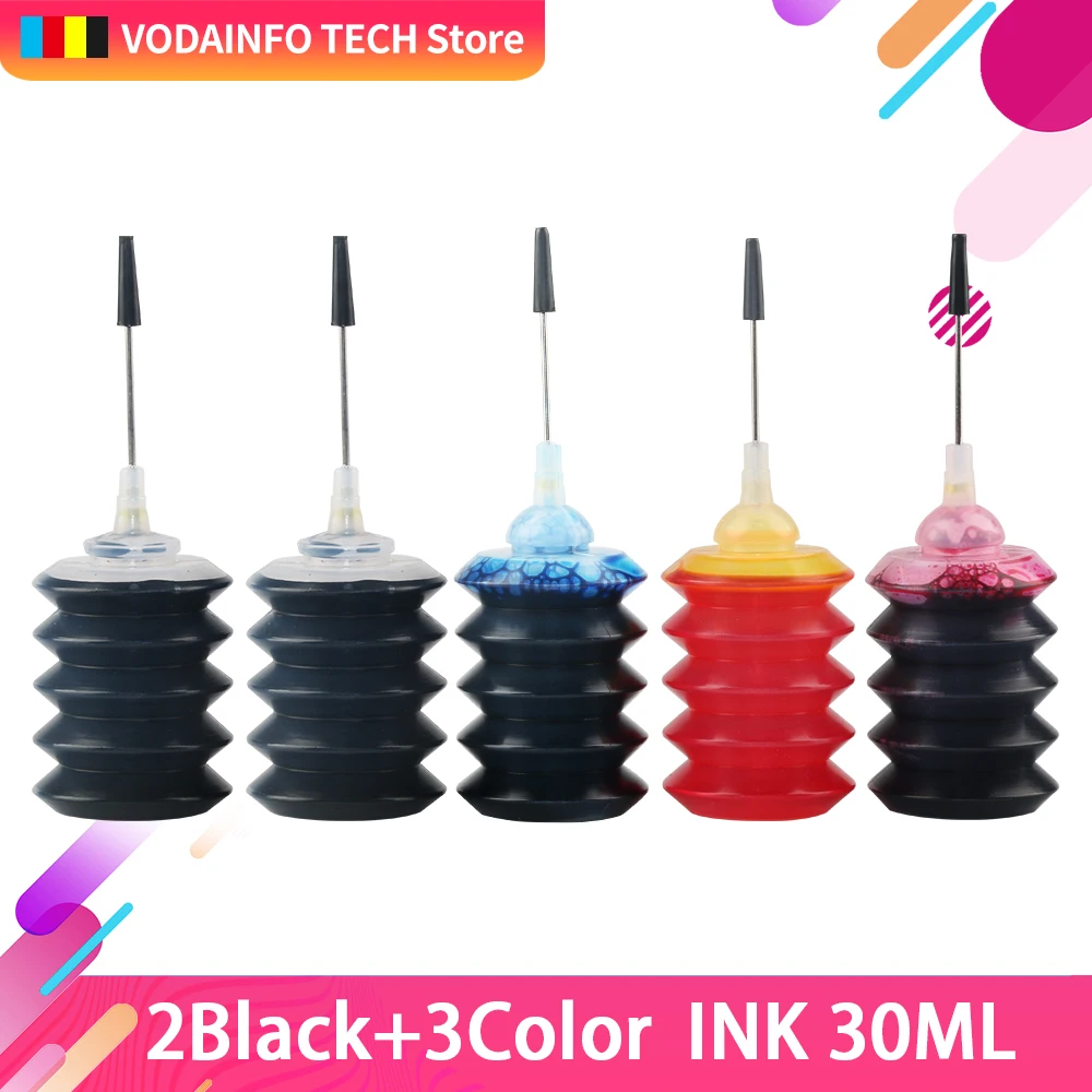 Картридж QSYRAINBOW для струйных принтеров 30 мл 2BK C M Y подходит Brother Canon Lexmark DELL EPSON