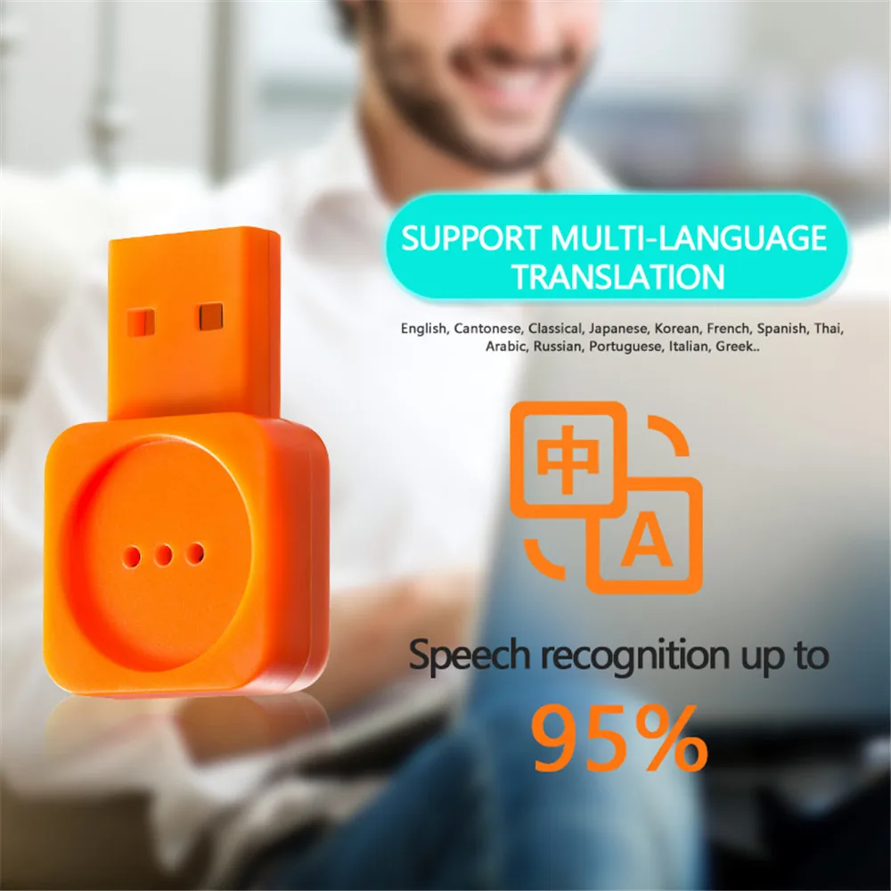 Умный USB микрофон kebidu Mini AI аудио адаптер Поддержка многоязычного перевода