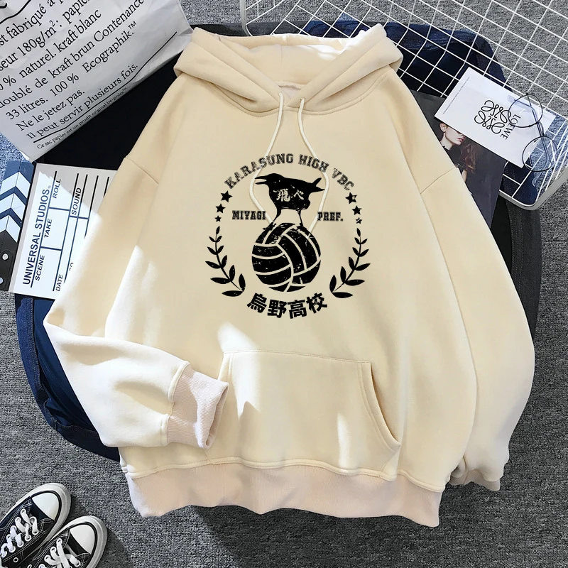 

Hot Japanese Anime Haikyuu Hoodies Unisex Men Funny Karasuno Fly High Graphic Streetwear Winter Warm Fashion Sweatshirts Male