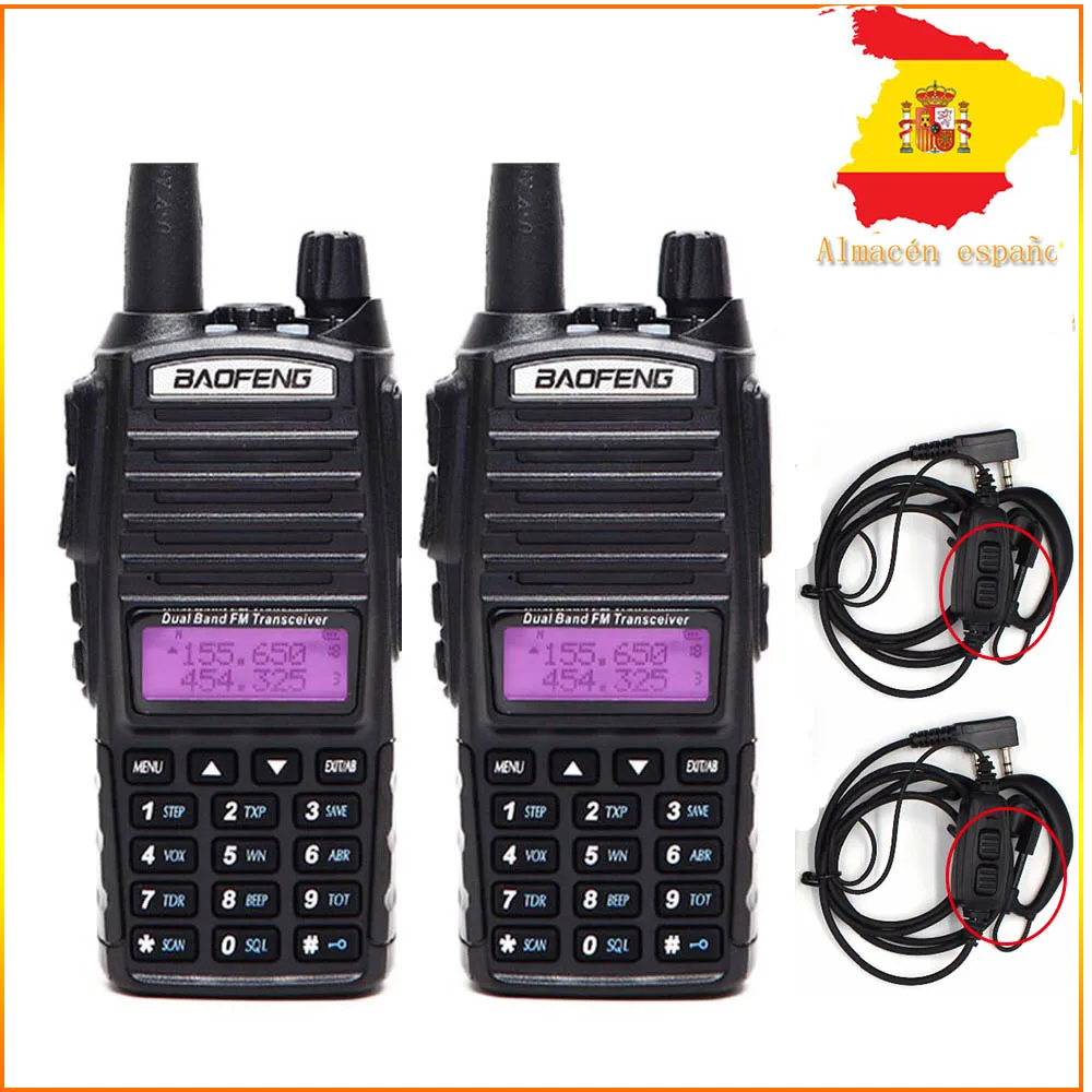 2 шт BaoFeng UV-82 двухдиапазонный 136-174/400-520 МГц FM Ham двухсторонний радиоприемопередатчик