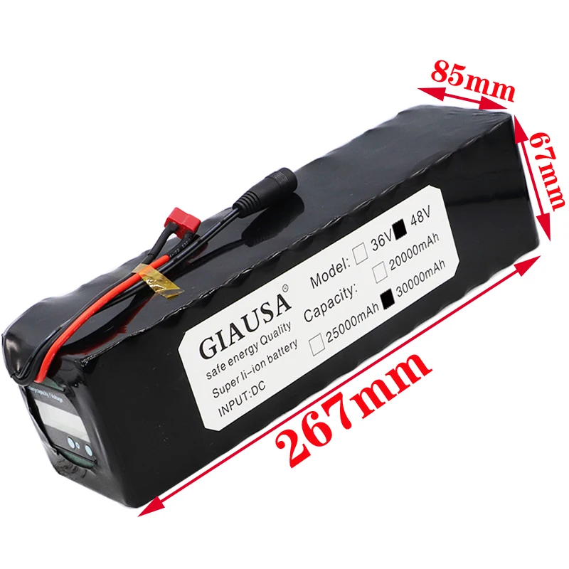 48v lithium ion battery 30Ah 1000w 13S4P Battery Pack For 54.6v E-bike Electric bicycle Scooter with BMS Capacity Indicator | Спорт и