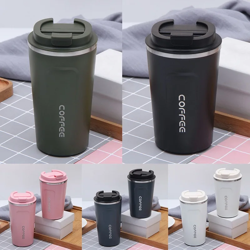 

5 Colors Stainless Steel Coffee Cup Coffee Mug Leakproof Non-slip Insulation Portable Travel Mug Water Bottle for Gifts