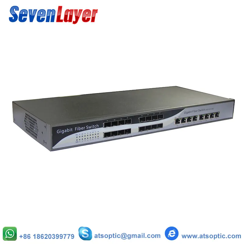 10/100/1000 м 16 SFP переключатели 8 rj45 UTP gigabit Волоконно Оптический ethernet коммутатор
