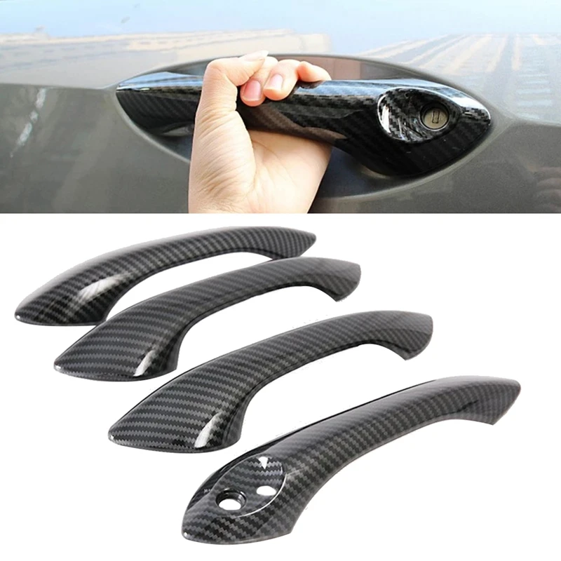 

Carbon Fiber Car Door Handle Bowl Protector Cover Trim Decoration for Chevrolet Cavalier Onix 2019-2021
