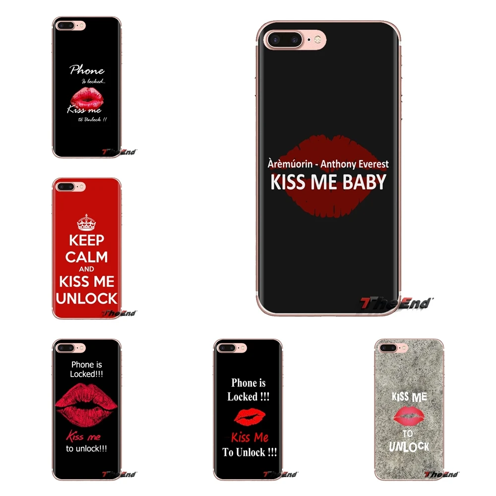 Прозрачные мягкие чехлы KIss to unlock Locked screen для Xiao mi 4 5 5s 6 A1 A2 5X6X8 9 Lite SE Pro Max Mix 2 3 2S |