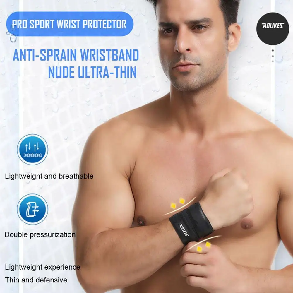 

Men's Sports Wristband Breathable Lightweight Anti-sprain Sports Basketball Wristband Compression Badminton Outdoor Tennis B2T8