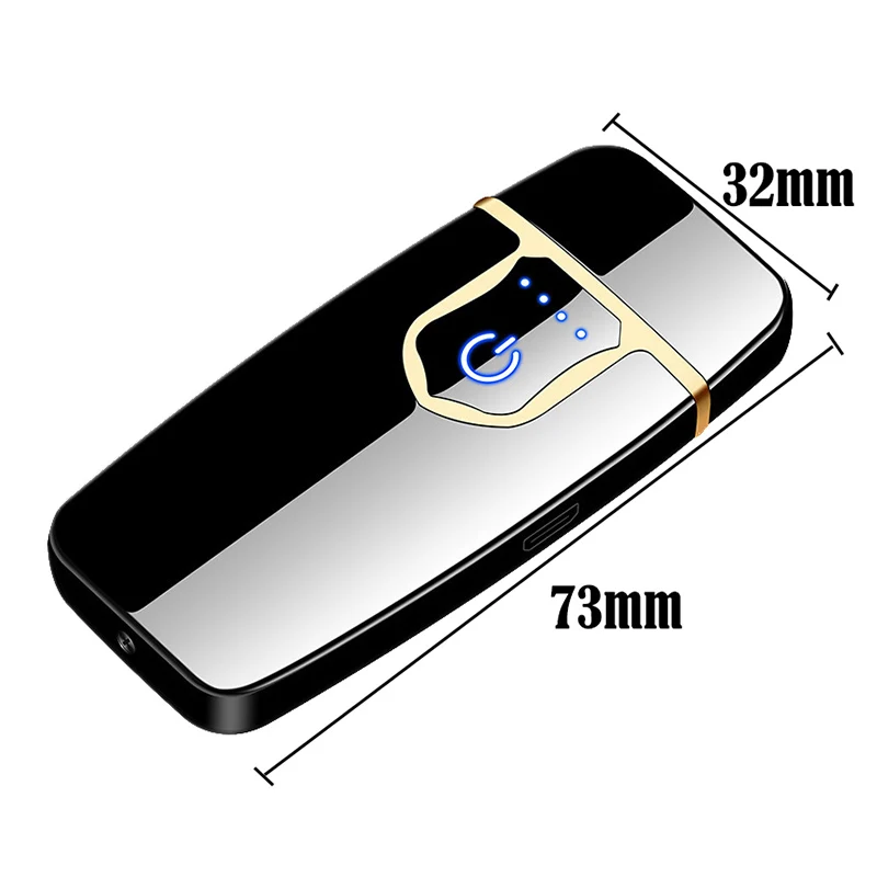 USB Rechargeable Flameless Windproof Lighter Fingerprint Sensor Double Side Cigarette Ignition | Дом и сад