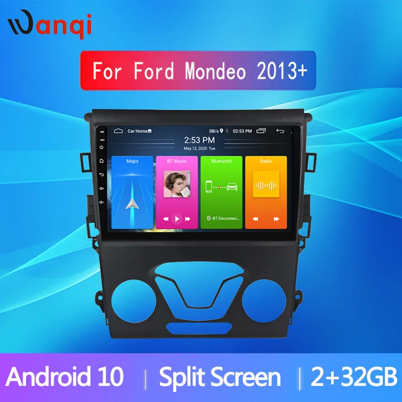

Wanqi 9 дюймов Android 10,0 автомобильный 2Din мультимедийный плеер Радио Видео Стерео GPS RDS навигационная аудиосистема для Ford Mondeo 2013 +