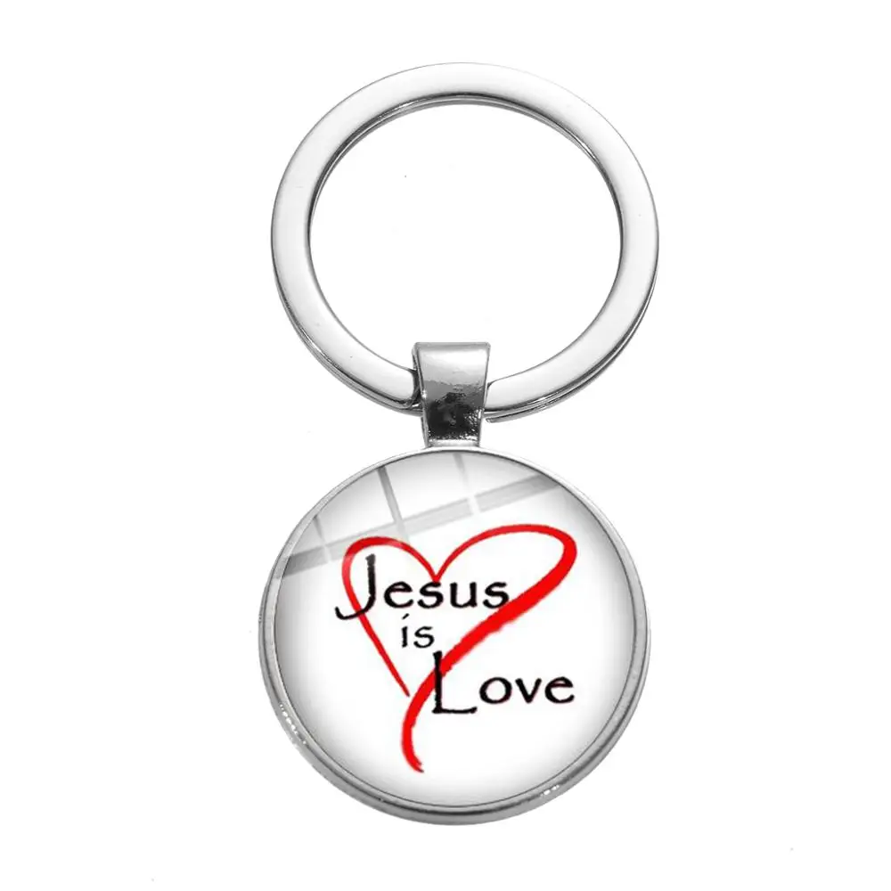 SONGDA рыба с крестом знак Иисуса Брелок-Шарм религиозный Ichthus I Love Jesus Cross Peace glass Photo Dome сувенир-брелок для ключей