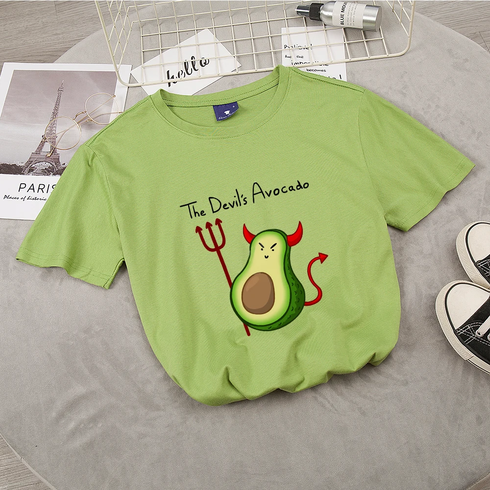 Повседневная Женская футболка с изображением авокадо Ulzzang Kawaii