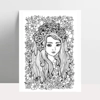 azsg pretty girl in the flowers clear stamps for diy scrapbookingcard makingalbum decorative silicone stamp crafts