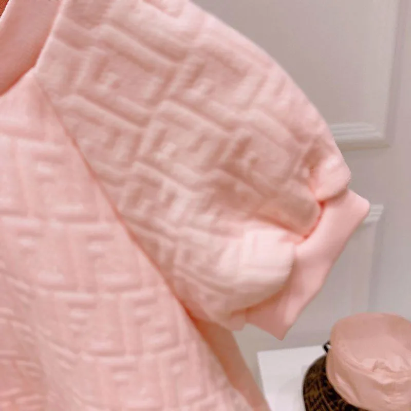 Модное розовое Сетчатое платье для девочек с коротким рукавом одежда 2 лет