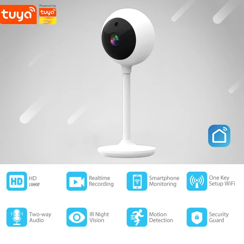 

Камера видеонаблюдения Wouwon Tuya Smart App HD 1080p, беспроводная, Wi-Fi, Радионяня