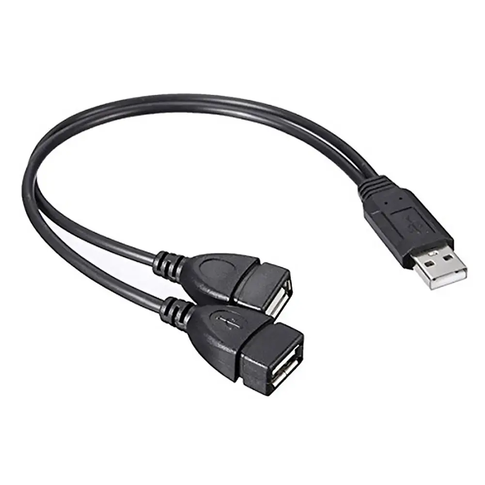 

USB 2.0 A 1 male to 2 Dual USB Female Data Hub Power Adapter Y Splitter USB Charging Power Cable Cord Extension Cable