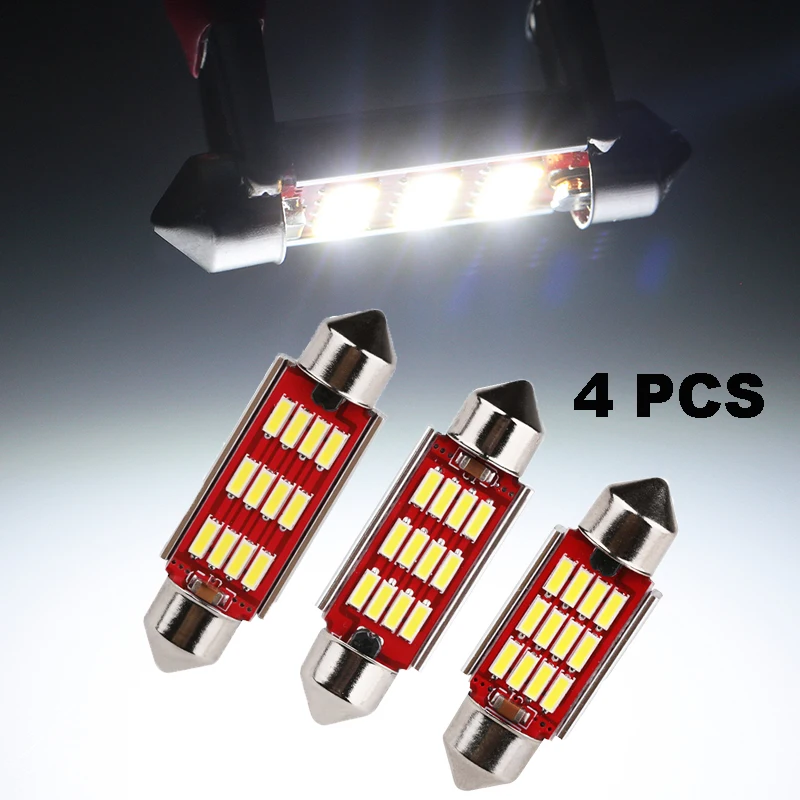 

Автомобильные универсальные лампы для чтения, 2 пары, 12 светодиодов, 4014smd, двойная точка 36 мм, 39 мм, 41 мм, для Toyota, BMW, Chevrolet и т. д.